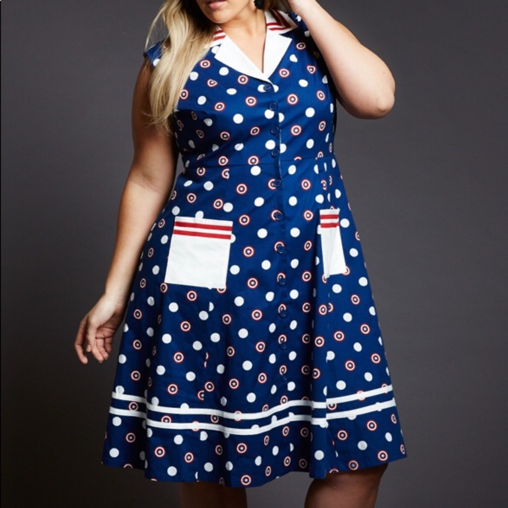 NWOT Her Universe Captain America dress 2XL